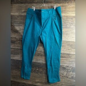 Woman Within Teal Pants